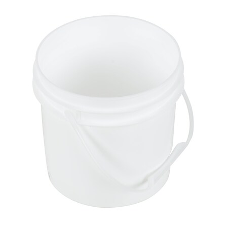 Vestil 1 Gal Open Head Pail with Plastic Handle, While PAIL-1-PWP